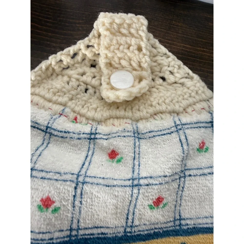 Vintage Goose Marching Band Hanging Kitchen Towels Set of 2 Crochet Top USA